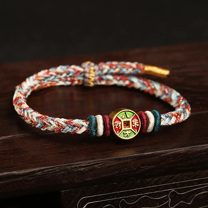 Embellished Bangles for Women-❗❗❗A Flash Sale- Buddha Stones Colorful Rope Wealth Comes From All Directions Handmade Eight Thread Peace Knot Luck Bracelet