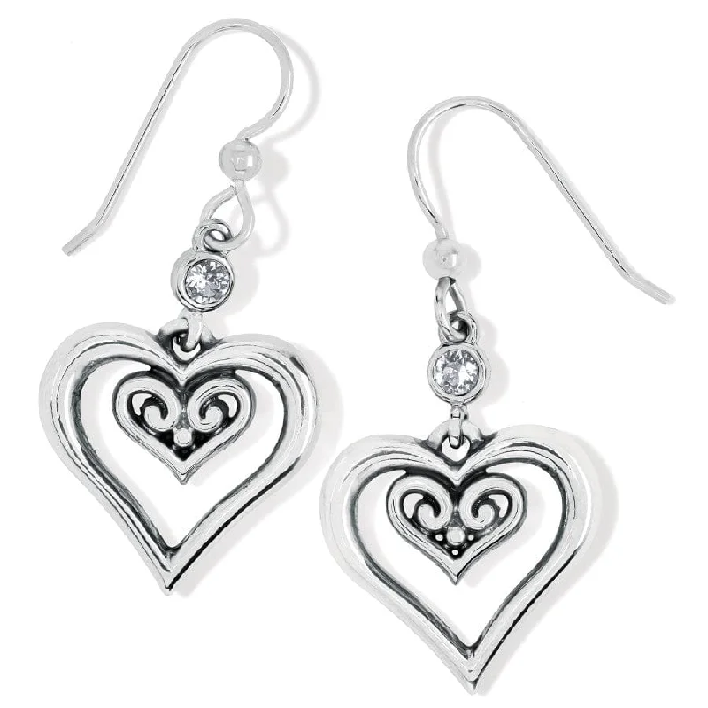 Women's Earrings – Elegant Designs for Every Personality--Alcazar Duet Heart French Wire Earrings