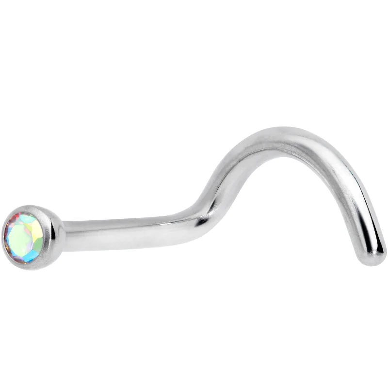 Trendy Nose Rings -18 Gauge Aurora 2mm Grade 23 Titanium Press Fit Left Nose Ring Screw Trendy Nose Rings -18 Gauge Aurora 2mm Grade 23 Titanium Press Fit Left Nose Ring Screw