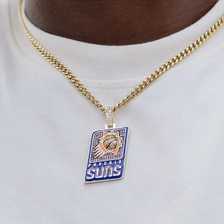 Exclusive Men's Necklaces & Pendants for the Modern Gentleman-Phoenix Suns Official NBA Logo Pendant Exclusive Men's Necklaces & Pendants for the Modern Gentleman-Phoenix Suns Official NBA Logo Pendant
