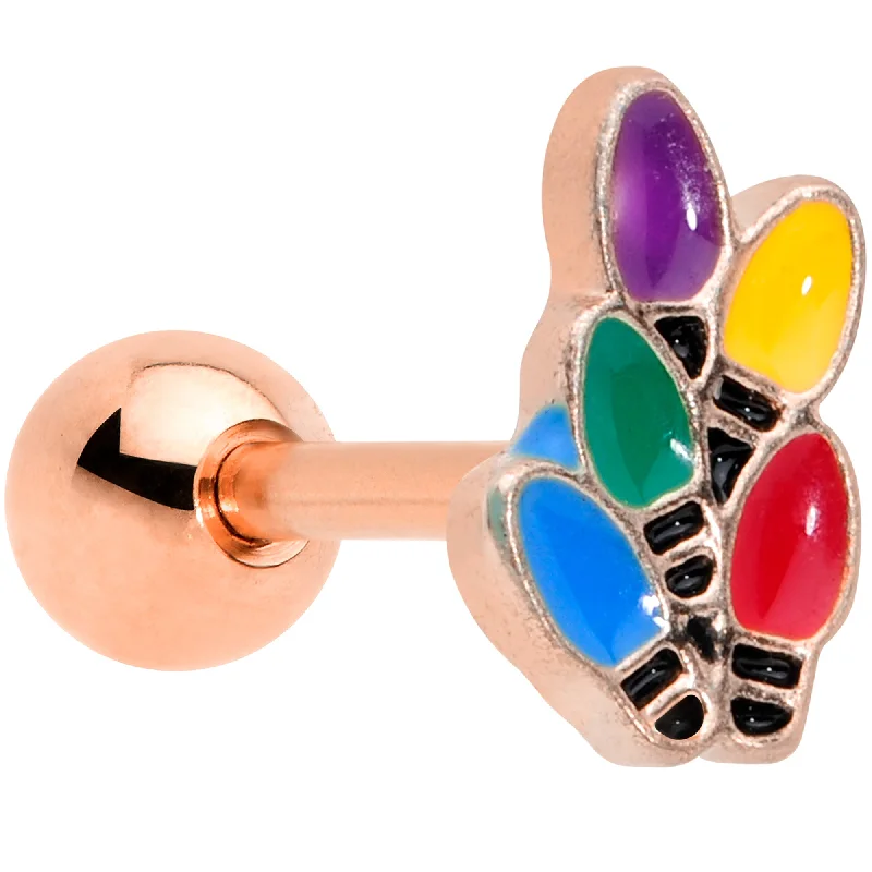 Women's Earrings – Elegant Designs for Every Personality--16 Gauge 1/4 Rose Gold Tone Christmas Lights Holiday Cartilage Tragus Women's Earrings – Elegant Designs for Every Personality--16 Gauge 1/4 Rose Gold Tone Christmas Lights Holiday Cartilage Tragus