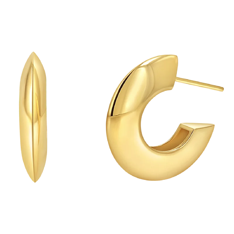 Women's Earrings – Elegant Designs for Every Personality--Crescent Dome Hoop Earrings Women's Earrings – Elegant Designs for Every Personality--Crescent Dome Hoop Earrings