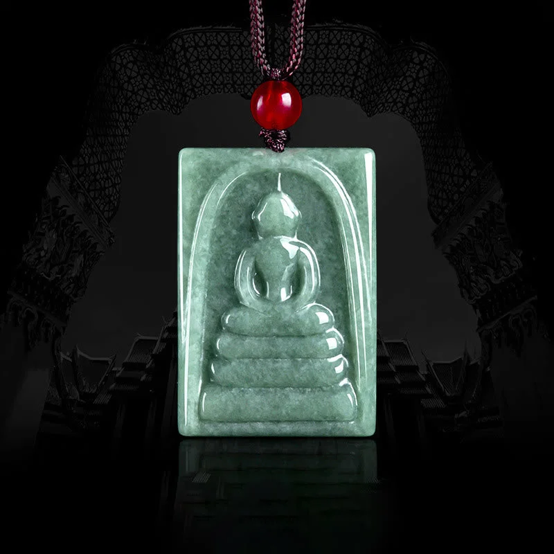 Shop Classic Women's Necklaces & Pendants with a Modern Twist-Buddha Stones Formless Buddha Jade Square Amulet Prosperity String Necklace Pendant Shop Classic Women's Necklaces & Pendants with a Modern Twist-Buddha Stones Formless Buddha Jade Square Amulet Prosperity String Necklace Pendant