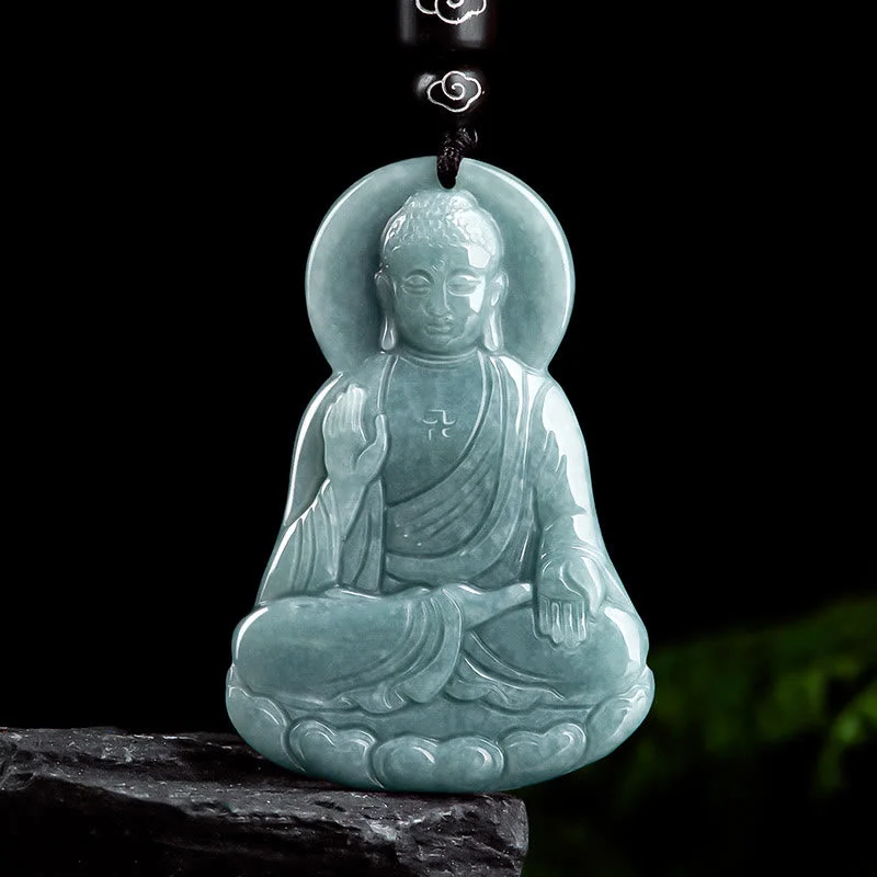 Shop Classic Women's Necklaces & Pendants with a Modern Twist-Buddha Stones Amitabha Buddha Natural Jade Lotus Amulet Compassion String Necklace Pendant Shop Classic Women's Necklaces & Pendants with a Modern Twist-Buddha Stones Amitabha Buddha Natural Jade Lotus Amulet Compassion String Necklace Pendant