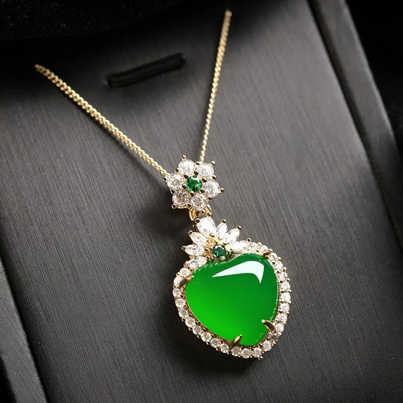 Shop Classic Women's Necklaces & Pendants with a Modern Twist-Buddha Stones Green Chalcedony Love Heart Design Strength Necklace Pendant Shop Classic Women's Necklaces & Pendants with a Modern Twist-Buddha Stones Green Chalcedony Love Heart Design Strength Necklace Pendant