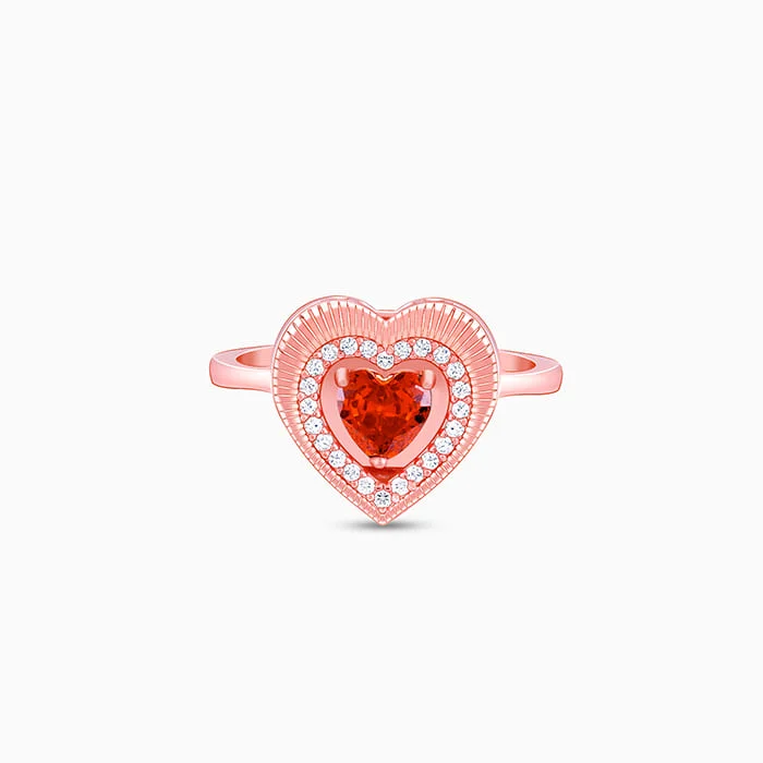 Chic Women's Rings for Fashion-Forward Looks-Rose Gold Adorable Heart Ring
