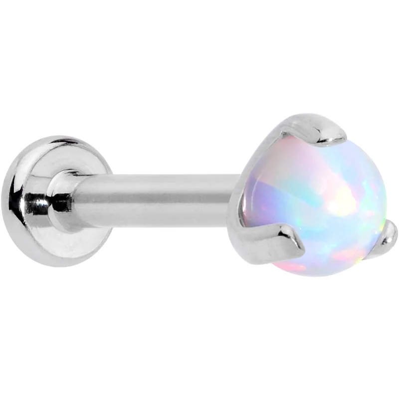 Vibrant Lip Rings for Bold Looks16 Gauge 5/16 White Synth Opal ASTM F-136 Implant Grade Titanium Internal Thread Labret