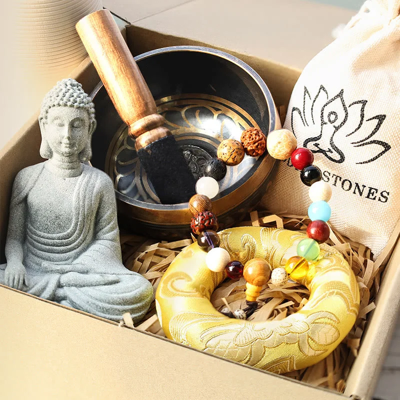 Men's Beaded Bracelets with Unique Charms-Buddha Stone Tibetan Meditation Peace Gift Bundle Men's Beaded Bracelets with Unique Charms-Buddha Stone Tibetan Meditation Peace Gift Bundle