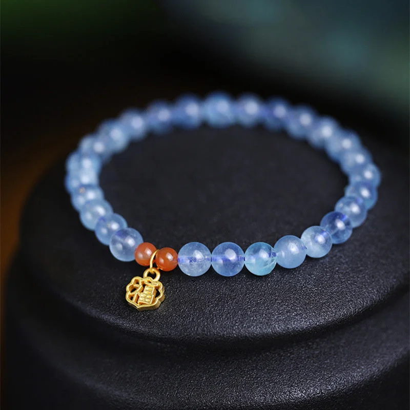 Fashion-forward Bangles for Women-Buddha Stones Natural Aquamarine Red Agate Healing Charm Bracelet Fashion-forward Bangles for Women-Buddha Stones Natural Aquamarine Red Agate Healing Charm Bracelet