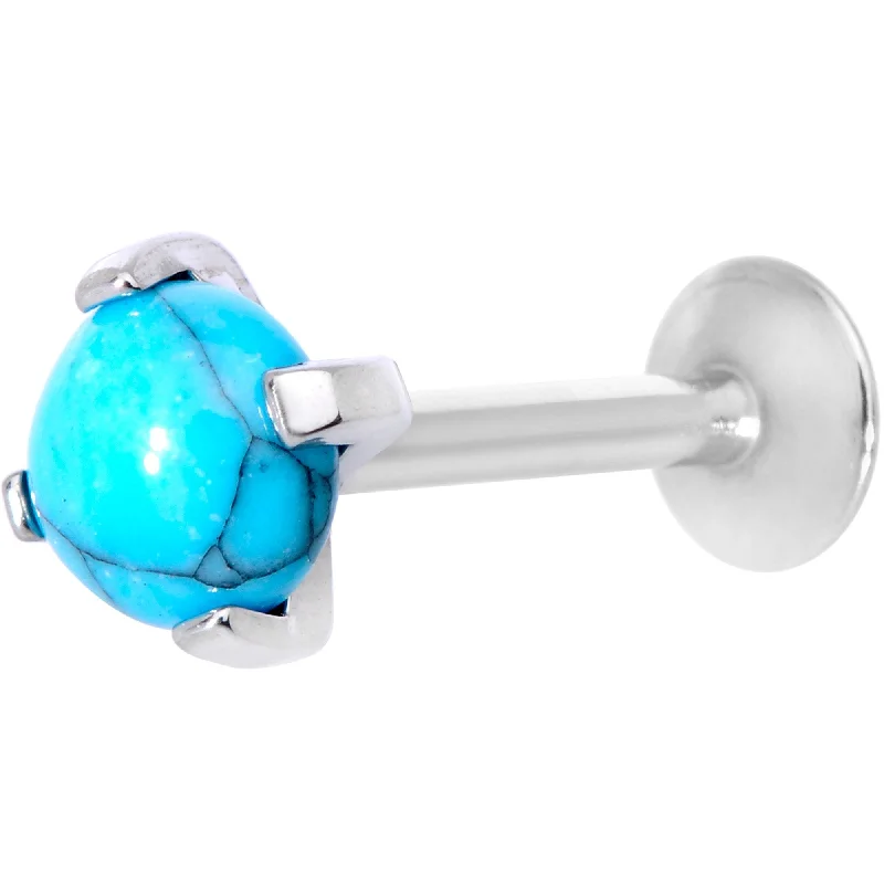 Classic Lip Rings with Unique Stones16 Gauge 5/16 Turquoise Internally Threaded Labret Monroe Tragus
