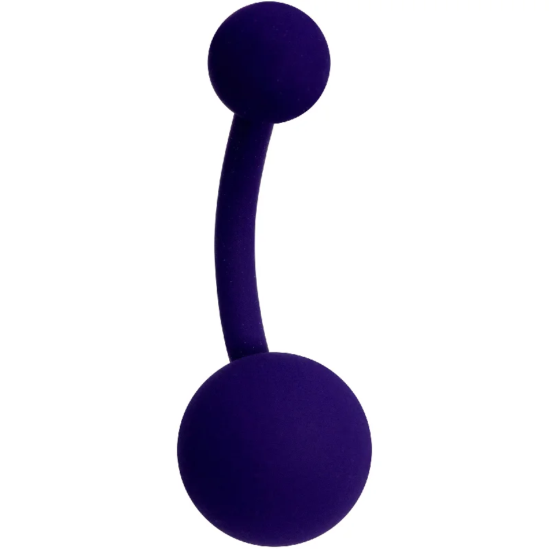 Comfortable Belly Rings with Custom Fit -Nifty Navy Blue Matte Belly Ring