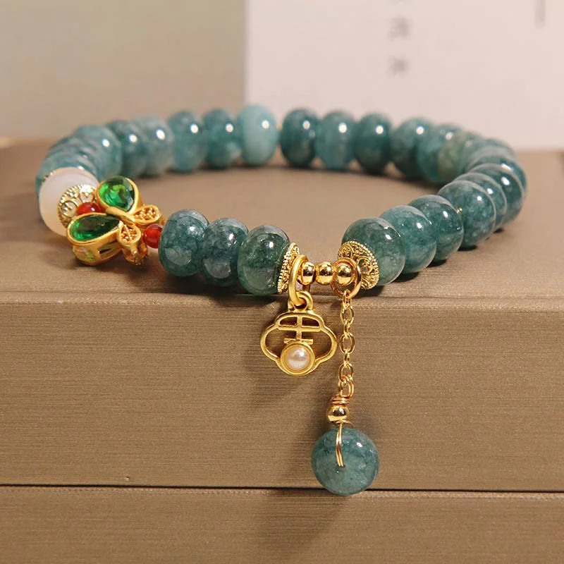 Handmade Bangles for Women-Buddha Stones Jade White Agate Butterfly Abacus Beads Abundance Bracelet Handmade Bangles for Women-Buddha Stones Jade White Agate Butterfly Abacus Beads Abundance Bracelet