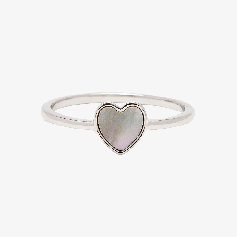 Chic Women's Rings for Fashion-Forward Looks-Heart of Pearl Ring