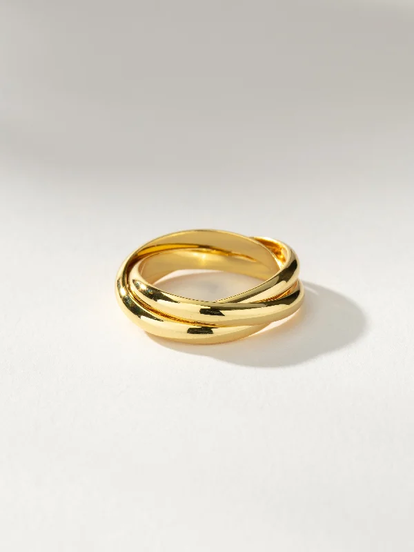 Chic Women's Rings for Fashion-Forward Looks-Layered Crossover Ring