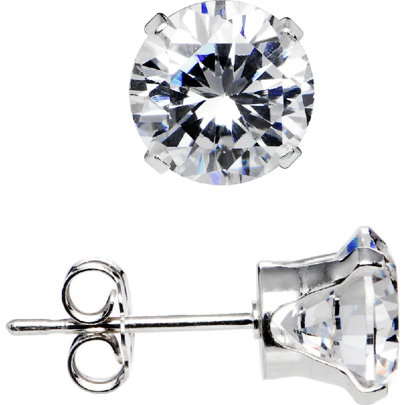 Women's Earrings – Elegant Designs for Every Personality--925 Sterling Silver 7mm CZ Round Stud Earrings
