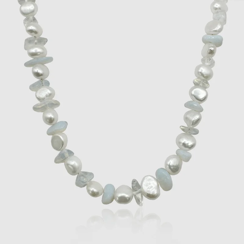Exclusive Men's Necklaces & Pendants for the Modern Gentleman-Blue Quartz Real Pearl Necklace (Gold) Exclusive Men's Necklaces & Pendants for the Modern Gentleman-Blue Quartz Real Pearl Necklace (Gold)