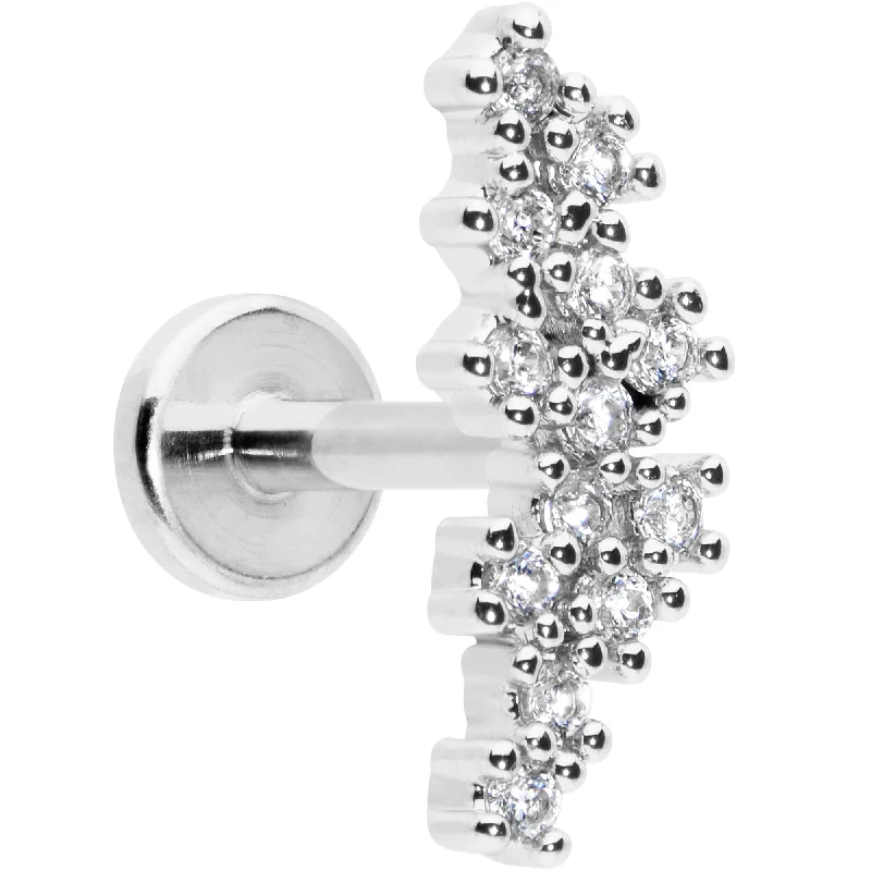 Classic Gold Lip Rings with Sleek Design16 Gauge 5/16 CZ Gem Texture Arc Internal Thread Labret Monroe Tragus