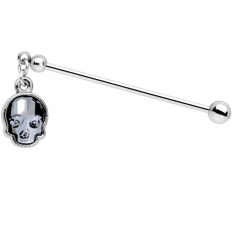 Women's Earrings – Elegant Designs for Every Personality--Handmade Sugar Skull Industrial Barbell Created with Crystals 36mm Women's Earrings – Elegant Designs for Every Personality--Handmade Sugar Skull Industrial Barbell Created with Crystals 36mm