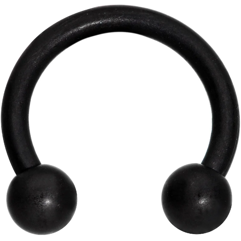 Classic Black Lip Rings for Subtle Glam14 Gauge 3/8 Matte Black Horseshoe Circular Barbell Classic Black Lip Rings for Subtle Glam14 Gauge 3/8 Matte Black Horseshoe Circular Barbell