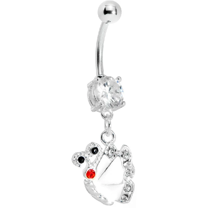 Designer Belly Rings for Dazzling Effect -Clear Gem Shine Wing Butterfly Belly Ring