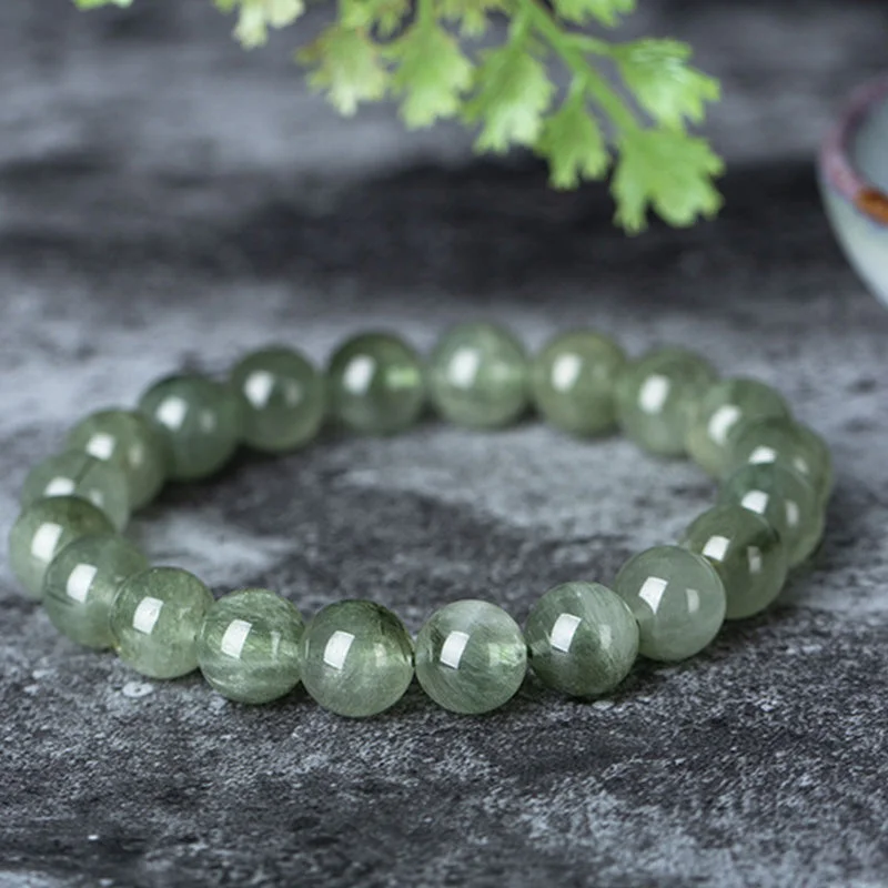 Men's Engraved Charm Bracelets-Buddha Stones Natural Green Crystal Blessing Wealth Bracelet Men's Engraved Charm Bracelets-Buddha Stones Natural Green Crystal Blessing Wealth Bracelet