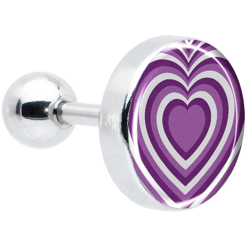 Women's Earrings – Elegant Designs for Every Personality--16 Gauge 1/4 Purple Retro Heart Tragus Cartilage Earring Women's Earrings – Elegant Designs for Every Personality--16 Gauge 1/4 Purple Retro Heart Tragus Cartilage Earring