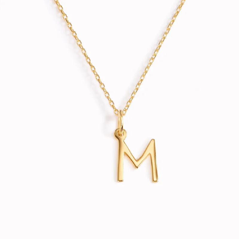 Shop Classic Women's  Necklaces & Pendants with a Modern Twist-M Necklace / Gold Initial Necklace