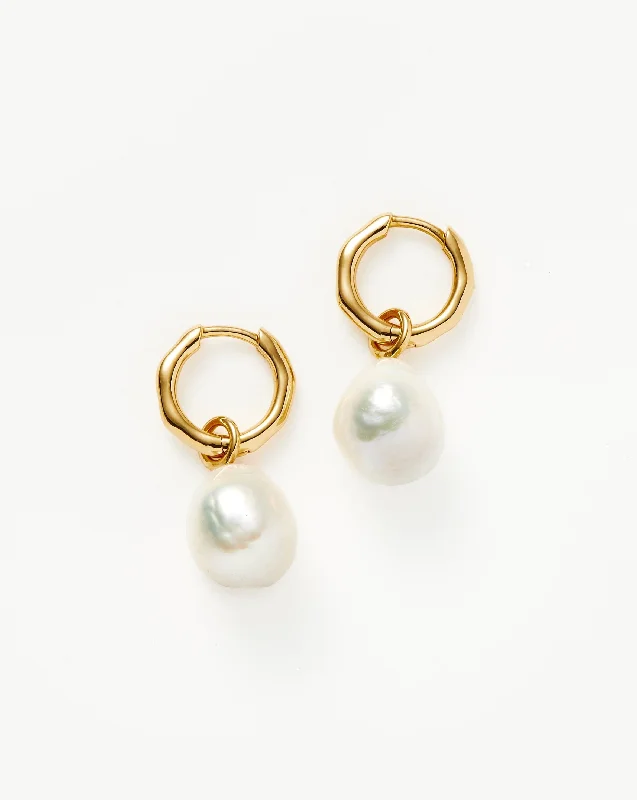 Women's Earrings – Elegant Designs for Every Personality--Pearl Drop Mini Hoop Earrings