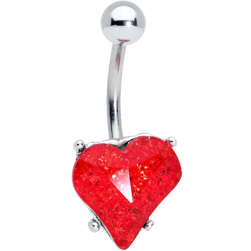 Stunning Belly Rings with Timeless Shine -Red Gem Valentines Day Heart Love Belly Ring Stunning Belly Rings with Timeless Shine -Red Gem Valentines Day Heart Love Belly Ring