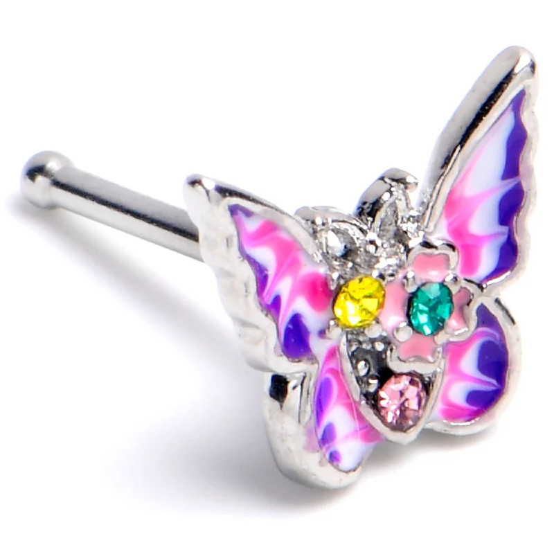 Sophisticated Nose Rings with Simple Designs -20 Gauge 1/4 Yellow Green Gem Exotic Butterfly Nose Bone Sophisticated Nose Rings with Simple Designs -20 Gauge 1/4 Yellow Green Gem Exotic Butterfly Nose Bone