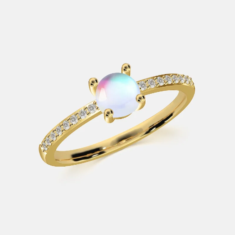 Chic Women's Rings for Fashion-Forward Looks-Celeste Moonstone Ring