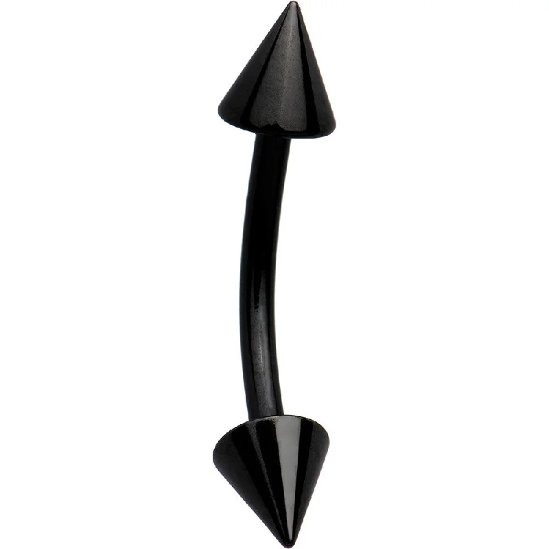 Women's Earrings – Elegant Designs for Every Personality--Black Anodized Titanium Cone Eyebrow Ring