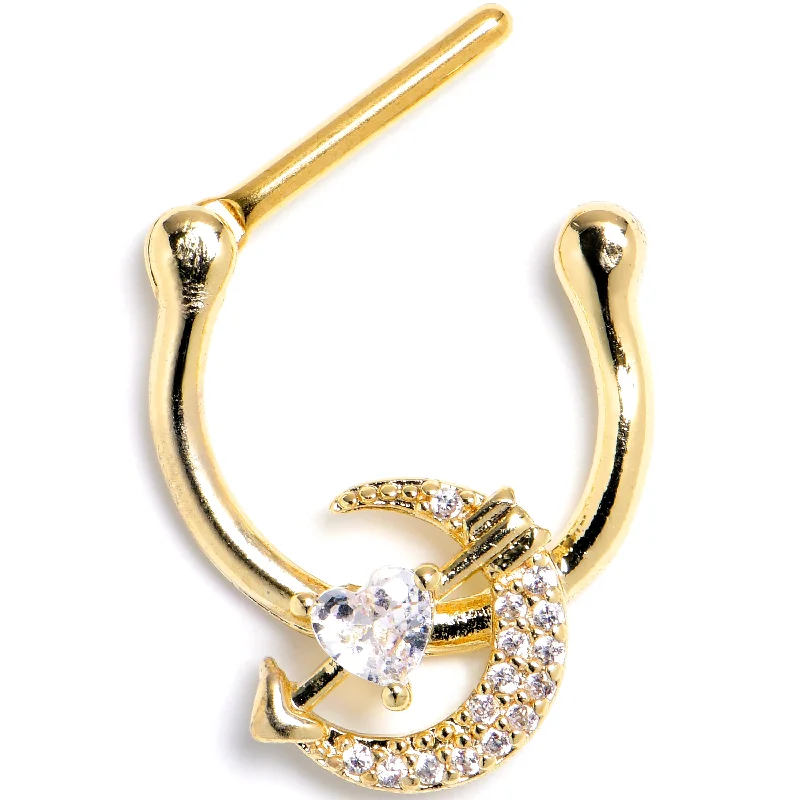 Women's Earrings – Elegant Designs for Every Personality--16 Gauge 5/16 Clear CZ Gem Gold Tone Moon Lover Cartilage Clicker Women's Earrings – Elegant Designs for Every Personality--16 Gauge 5/16 Clear CZ Gem Gold Tone Moon Lover Cartilage Clicker