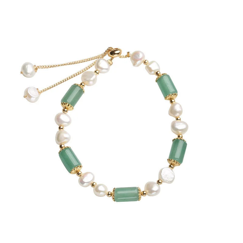 Personalized Wooden Bangles for Women-Buddha Stones Green Aventurine Pearl Pink Crystal Bead Luck Bracelet Personalized Wooden Bangles for Women-Buddha Stones Green Aventurine Pearl Pink Crystal Bead Luck Bracelet