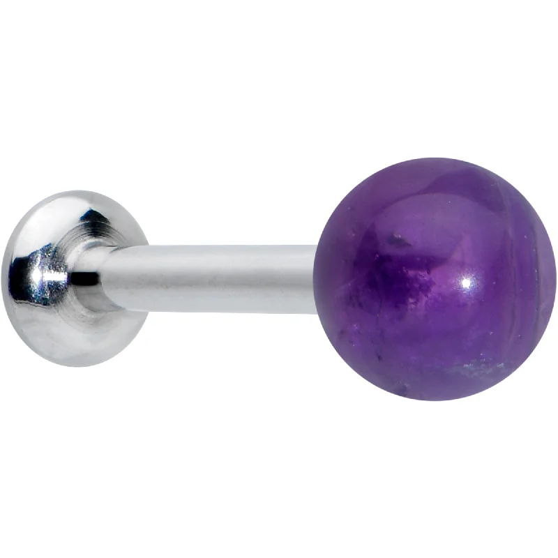 Elegant and Sleek Lip Rings for Chic Appeal16 Gauge 5/16 Elegant Purple Amethyst Internal Threaded Labret Tragus