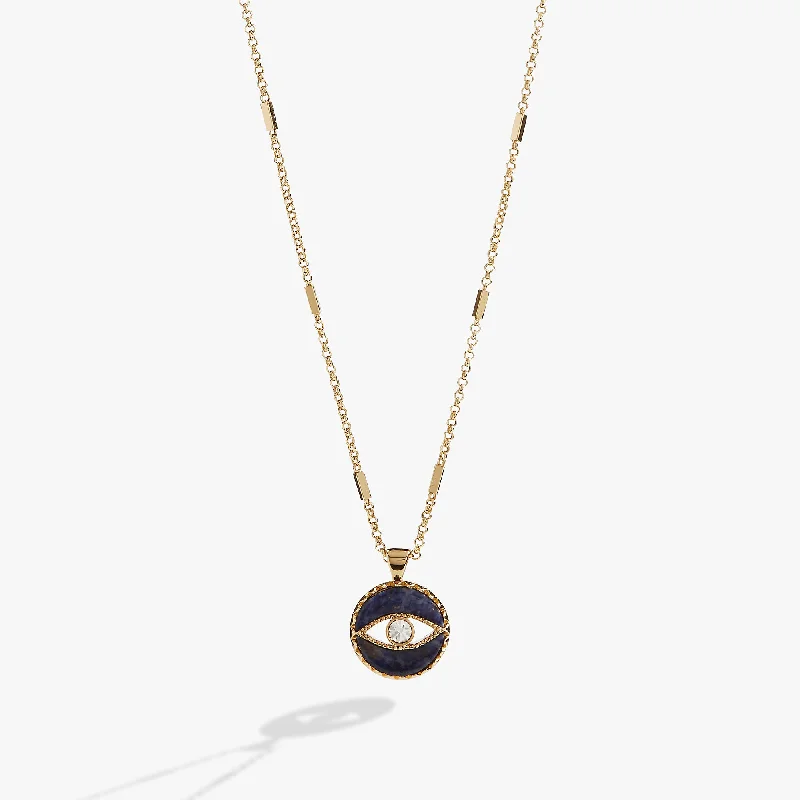 Shop Classic Women's Necklaces & Pendants with a Modern Twist-Sodalite Evil Eye Necklace Shop Classic Women's Necklaces & Pendants with a Modern Twist-Sodalite Evil Eye Necklace