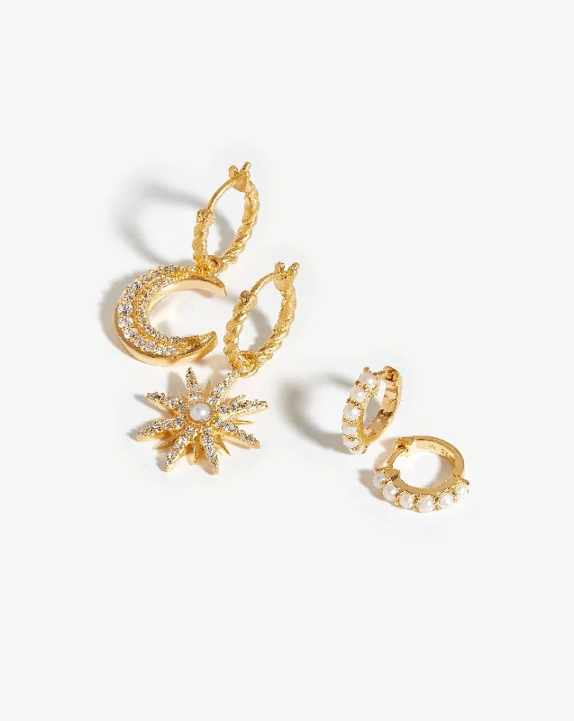 Women's Earrings – Elegant Designs for Every Personality--Harris Reed Moonlight Pearl Earring Set | 18k Gold Vermeil/Pearl