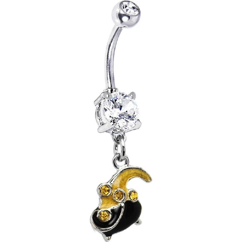 Trendy Belly Rings with Modern Features -Gem Pot of Gold Belly Ring