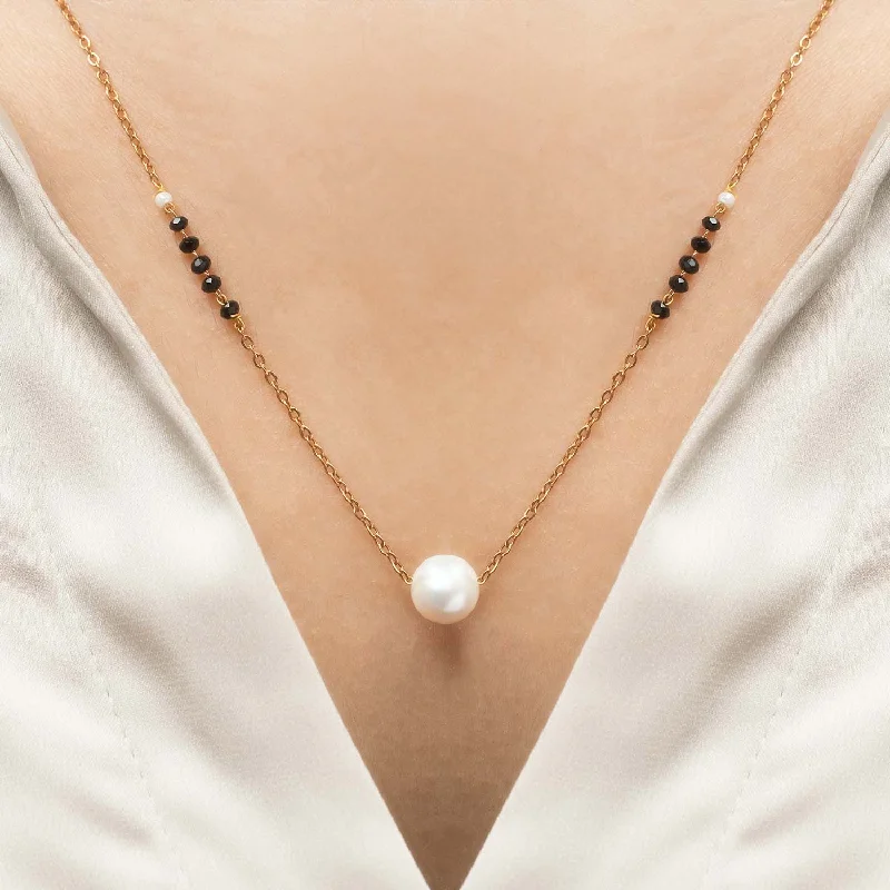 Designer Bangles for Women-Rose Gold Pearl Mangalsutra
