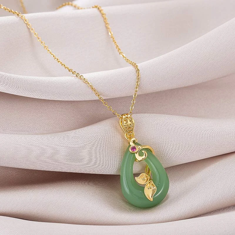 Shop Classic Women's Necklaces & Pendants with a Modern Twist-Buddha Stones Jade Oval Pattern Blessing Fortune Necklace Pendant Shop Classic Women's Necklaces & Pendants with a Modern Twist-Buddha Stones Jade Oval Pattern Blessing Fortune Necklace Pendant