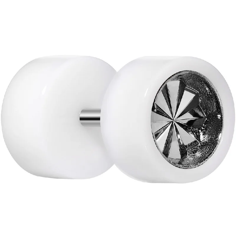 Women's Earrings – Elegant Designs for Every Personality--0 Gauge White Acrylic Grey Dual Flashy Tire Rim Cheater Plug Women's Earrings – Elegant Designs for Every Personality--0 Gauge White Acrylic Grey Dual Flashy Tire Rim Cheater Plug