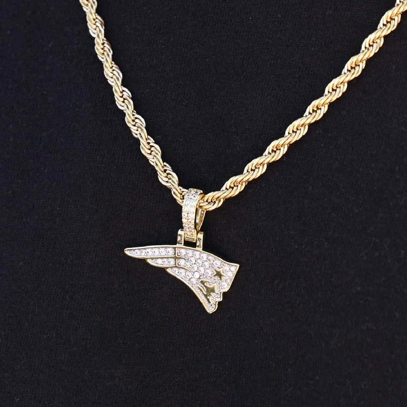 Exclusive Men's Necklaces & Pendants for the Modern Gentleman-New England Patriots Official NFL Micro Logo Pendant - Yellow Gold Exclusive Men's Necklaces & Pendants for the Modern Gentleman-New England Patriots Official NFL Micro Logo Pendant - Yellow Gold