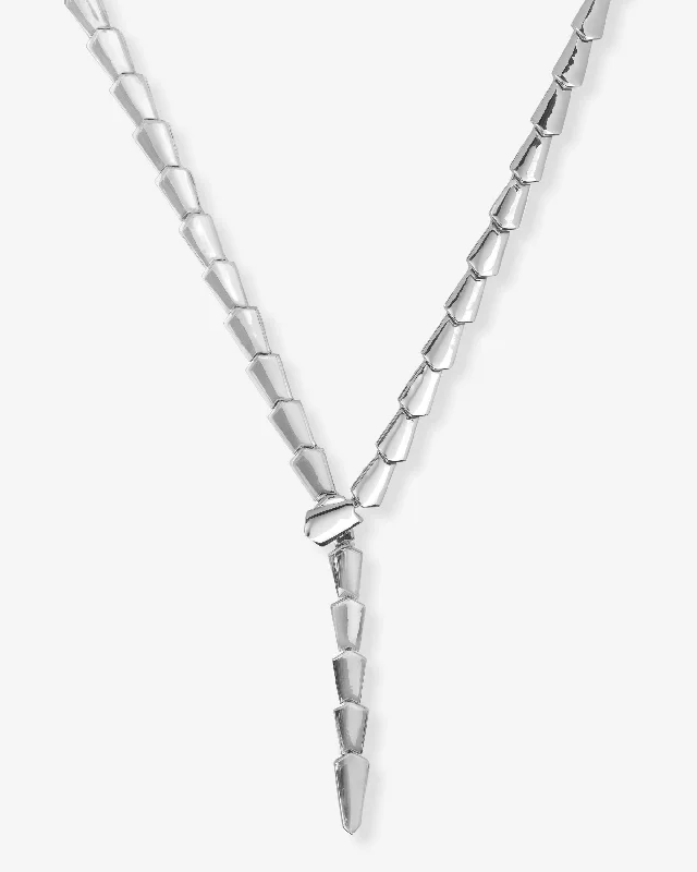 Shop Classic Women's  Necklaces & Pendants with a Modern Twist-XL Serpent Lariat - Silver