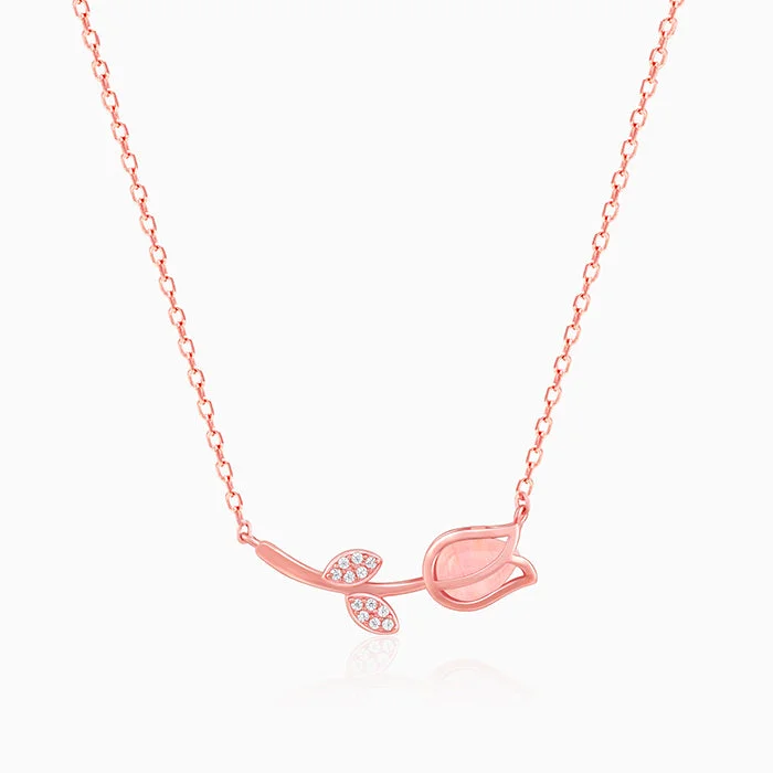 Shop Classic Women's  Necklaces & Pendants with a Modern Twist-Anushka Sharma Rose Gold Pink Quartz Flower Necklace