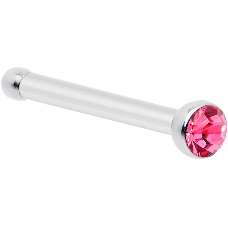 Elegant Nose Rings with Beautiful Designs -20 Gauge Stainless Steel Pink Gem Micro Nose Bone Elegant Nose Rings with Beautiful Designs -20 Gauge Stainless Steel Pink Gem Micro Nose Bone