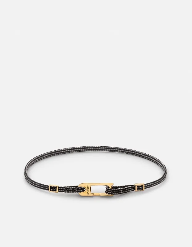 Stylish Personalized Bracelets for Men-Annex Pull Bracelet, Gold Vermeil/Black/Grey