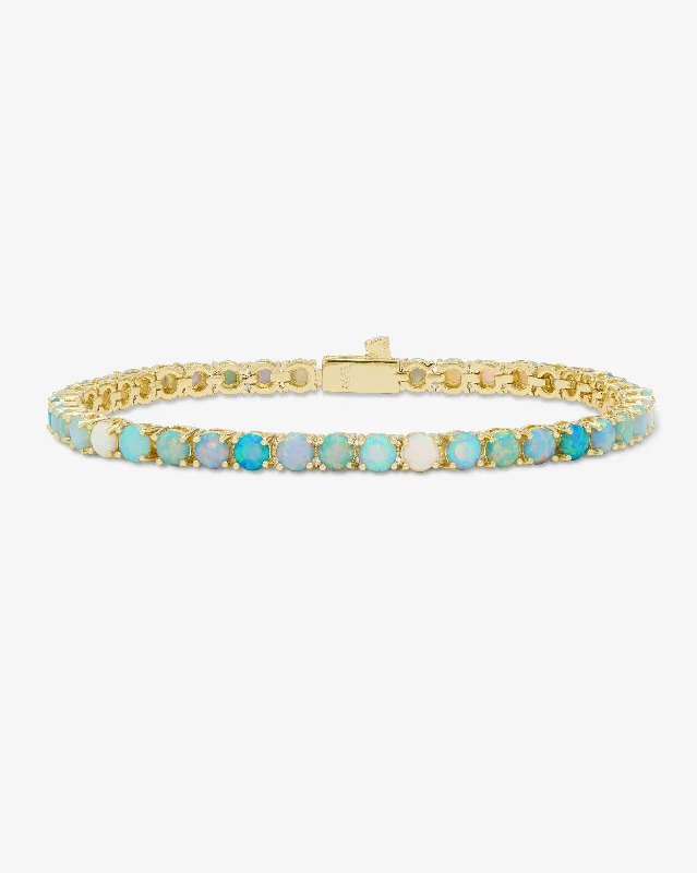 Stylish Anklets with Unique Features-Grand Heiress Ombré Tennis Bracelet - Gold|Blue Opal Ombré