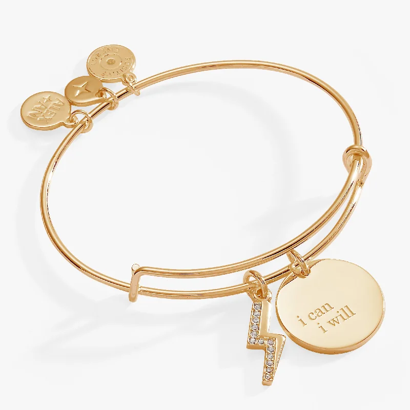 Beaded Bangles for Women-“I Can, I Will” Duo Charm Bangle