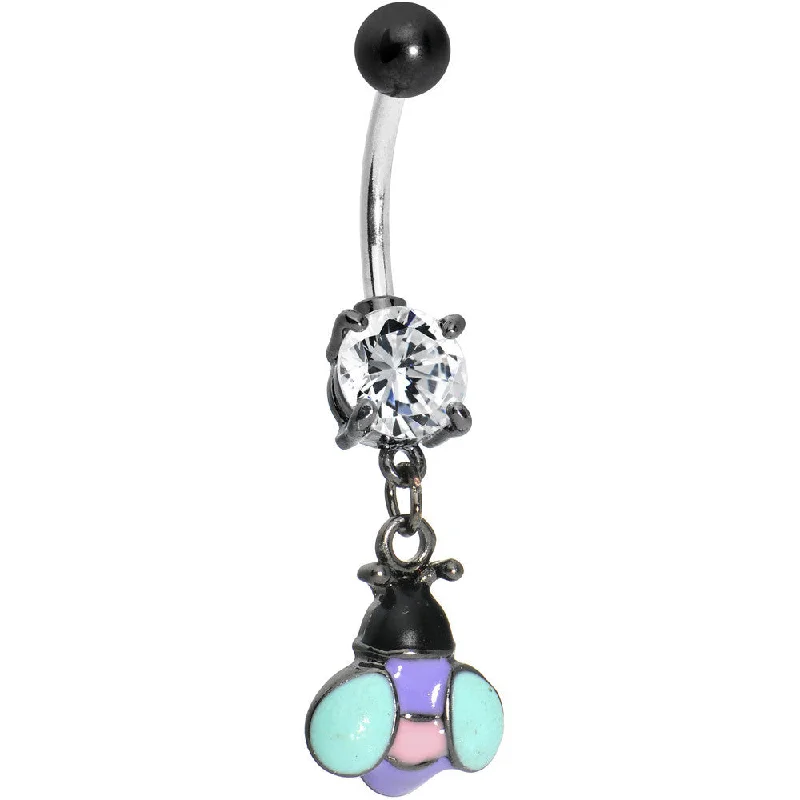 Designer Belly Rings for Luxury Look -Pretty Pastel Bumblebee Belly Ring