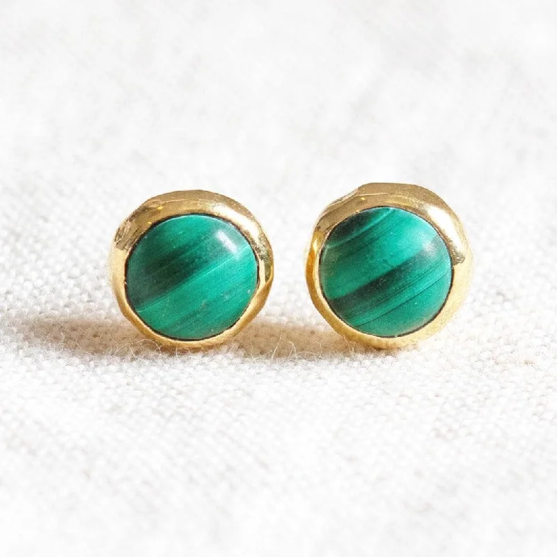 Women's Earrings – Elegant Designs for Every Personality--Genuine Malachite Silver or Gold Stud Earrings Women's Earrings – Elegant Designs for Every Personality--Genuine Malachite Silver or Gold Stud Earrings